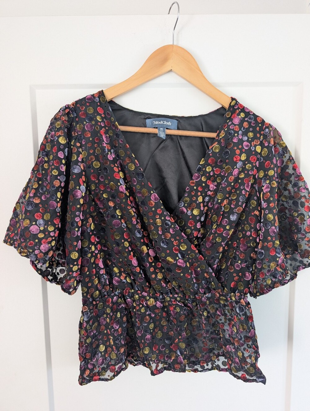 Modcloth Colourful Polka dot blouse